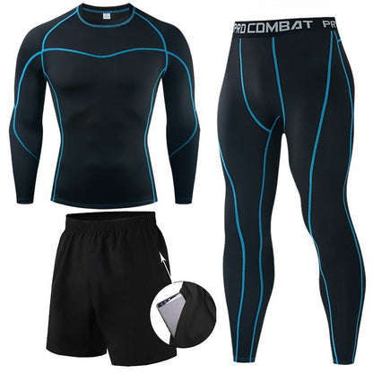 Men's Compression T-shirt Set Quick Drying Sports Tight