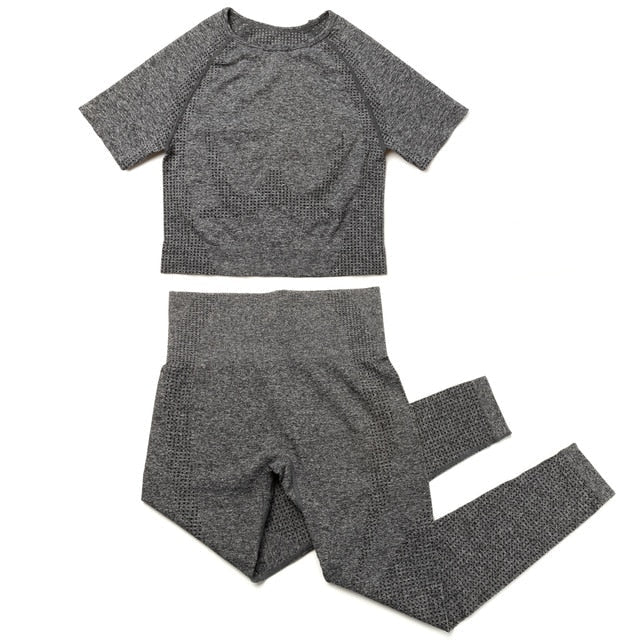 Yoga Sets 2 Piece Women Sport Outfits Workout Sets Exercise Sportswear Gym Jogger Actiivewear Running Suits Fitness Clothes