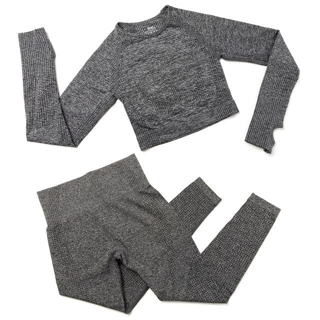Yoga Sets 2 Piece Women Sport Outfits Workout Sets Exercise Sportswear Gym Jogger Actiivewear Running Suits Fitness Clothes
